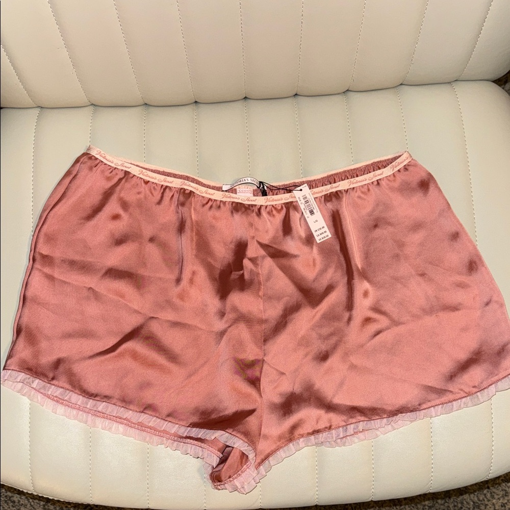 Victoria's Secret Blush Satin Sleep Shorts. NWT